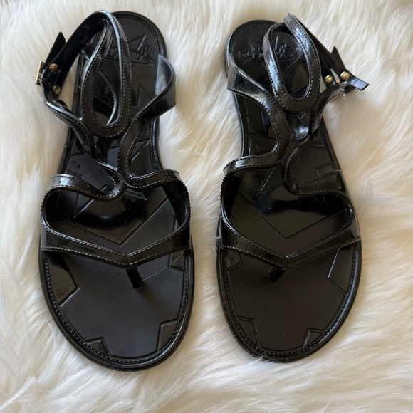 Jimmy Choo Lance Black lance flat Jelly Sandals size 41 - Picture 3 of 13